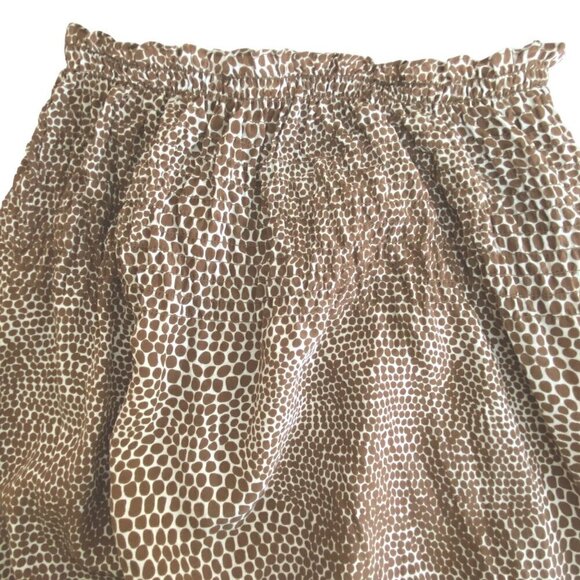 Silk Maxi Skirt Small Brown Print Ruffle Prairie Hem by What Comes Around Goes A - Picture 8 of 10